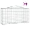 vidaXL Coșuri gabion arcuite 9 buc, 200x50x100/120 cm, fier galvanizat