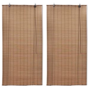 vidaXL Jaluzele din bambus tip rulou, 2 buc., maro, 150 x 220 cm