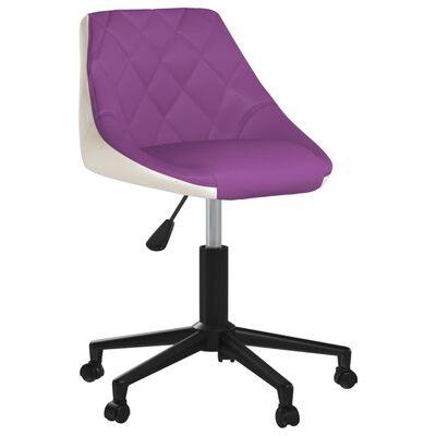 vidaXL Scaun de birou pivotant, violet și alb, piele ecologică