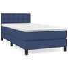 vidaXL Pat box spring cu saltea, albastru, 100x200 cm, textil
