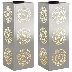 vidaXL Lumină LED Solară pentru Alei 2 buc. Alb cald 18 x 18 x 50 cm