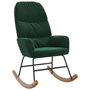 vidaXL Scaun balansoar, verde &icirc;nchis, catifea