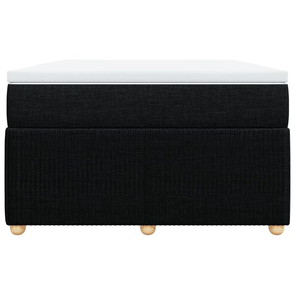 vidaXL Pat box spring cu saltea, negru, 120x190 cm, catifea
