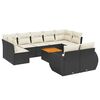 vidaXL Set canapele de grădină cu perne, 10 piese, negru, poliratan