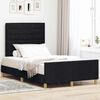 vidaXL Cadru de pat cu headboard Negru 120 x 190 cm țesătură