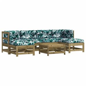 vidaXL Set mobilier de grădină cu perne, 7 piese, lemn de pin tratat
