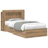 vidaXL Cadru de pat cu depozitare Stejar Artizanal 90 x 200 cm