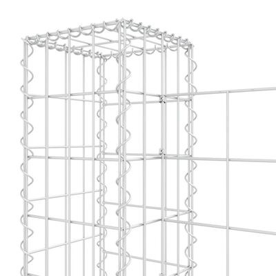 vidaXL Coș de gabion în formă de U cu 5 stâlpi, 500x20x100 cm, fier