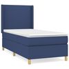vidaXL Pat box spring cu saltea, albastru, 100x200 cm, textil