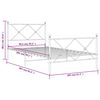 vidaXL Cadru pat metalic cu tăblii de cap/picioare, negru, 100x200 cm