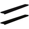 vidaXL Pervaz 2 buc lemn masiv de maro-negru 140x15x2 cm