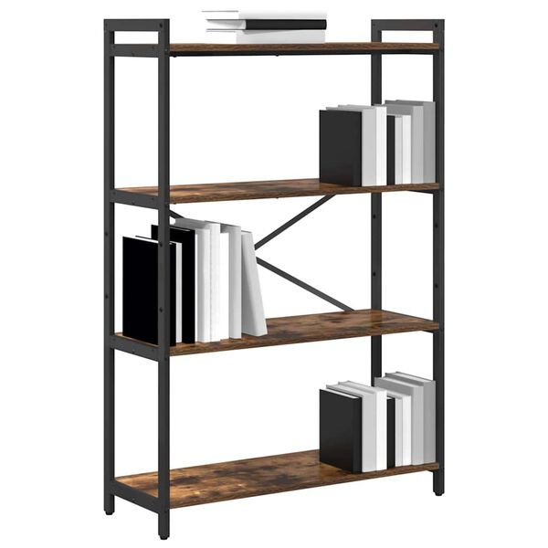 vidaXL Raft pentru cărți Stejar fumuriu 80 x 30 x 120 cm Lemn compozit