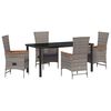 vidaXL Set de masă pentru grădină 5 pcs Gri Oțel vopsit electrostatic