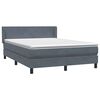 vidaXL Pat box spring cu saltea, gri &icirc;nchis, 140x220 cm, catifea