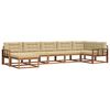vidaXL Set de canapele de exterior cu pernă 7 pcs Natural și Bej
