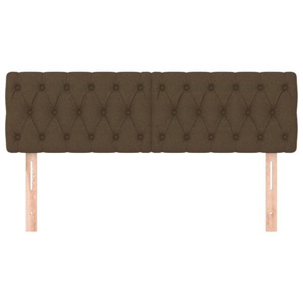 vidaXL Tăblii de pat, maro &icirc;nchis, 144x7x78/88 cm, textil