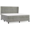 vidaXL Pat box spring cu saltea, gri deschis, 160x200 cm, catifea