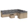 vidaXL Set canapele de grădină cu perne, 10 piese, bej, poliratan