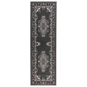 vidaXL Covor Runner FLORNES Țesut Model Gri 67 x 150 cm PP 7 mm