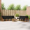 vidaXL Set de canapele de exterior cu pernă 9 pcs Natural și Negru