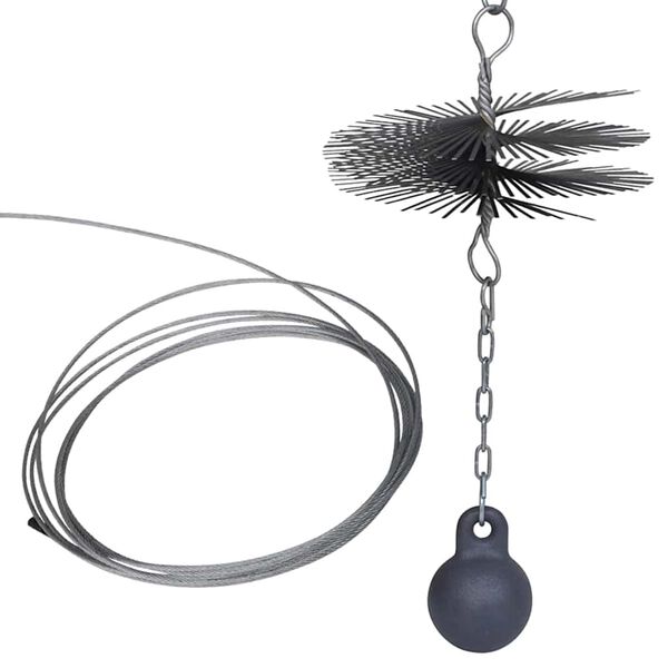 Perie Rotundă pentru Curățat Coșul de Fum Diametru 25 cm