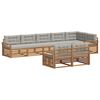vidaXL Set de canapele de exterior 8 pcs Gri natural și deschis