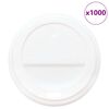 vidaXL Capace pentru ceași cafea din h&acirc;rtie 8oz 1000 buc plastic alb