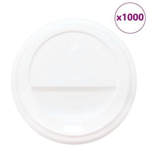 vidaXL Capace pentru ceași cafea din h&acirc;rtie 8oz 1000 buc plastic alb