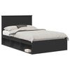 vidaXL Cadru de pat cu headboard Negru 120 x 190 cm Lemn de pin masiv