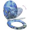 vidaXL Capace WC cu &icirc;nchidere silențioasă, 2 buc., MDF, design delfini