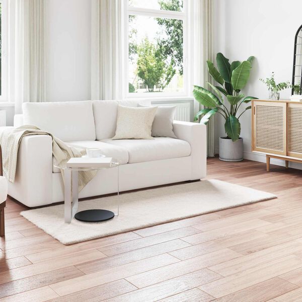 vidaXL Covor din de iepure sintetic antiderapant Olite Crem Poliester