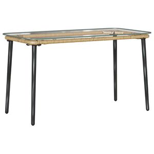 vidaXL Masă de Grădină natural 80 x 40 x 45 cm poliratan