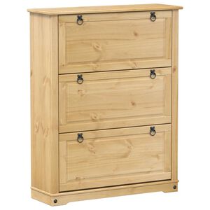 vidaXL Dulap pantofi "Corona", 99x32x124,5 cm, lemn masiv de pin