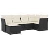 vidaXL Set mobilier de grădină cu perne, 6 piese, negru, poliratan