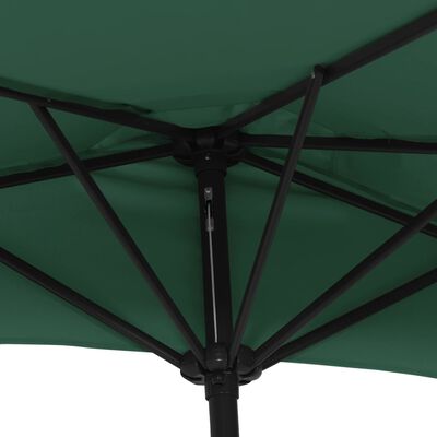 vidaXL Umbrelă de soare de balcon, tijă aluminiu, verde, 300x155 cm