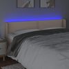 vidaXL Tăblie de pat cu LED cappuccino 183x16x78/88 cm piele ecologică