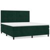 vidaXL Pat box spring cu saltea, verde &icirc;nchis, 180x200 cm, catifea