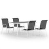 vidaXL Set mobilier de exterior, 5 piese, negru, oțel
