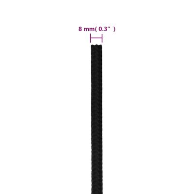 vidaXL Frânghie de lucru, negru, 8 mm, 250 m, polipropilenă