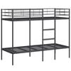 vidaXL Pat supraetajat fără saltea negru 75x190 cm oțel