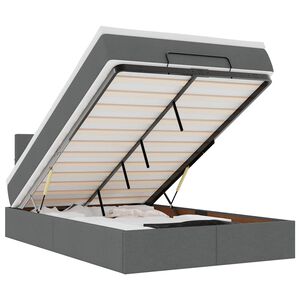 vidaXL Pat otoman cu saltea țesătură gri &icirc;nchis 120x190 cm