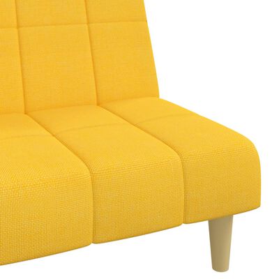 vidaXL Canapea extensibilă cu 2 locuri, galben, material textil