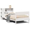 vidaXL Pat cu bibliotecă fără saltea, alb, 75x190 cm, lemn masiv pin