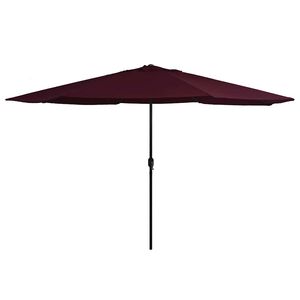 vidaXL Umbrelă de soare de grădină, st&acirc;lp metalic, roșu bordo, 390 cm