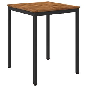 vidaXL Masă de cină pentru grădină Natural și Negru 60 x 60,5 x 75 cm