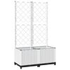 vidaXL Jardinieră de grădină cu spalier, alb, 80x40x136 cm, PP