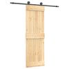 vidaXL Ușă glisantă Natural și Negru 70 x 210 cm Lemn de Pin Solid