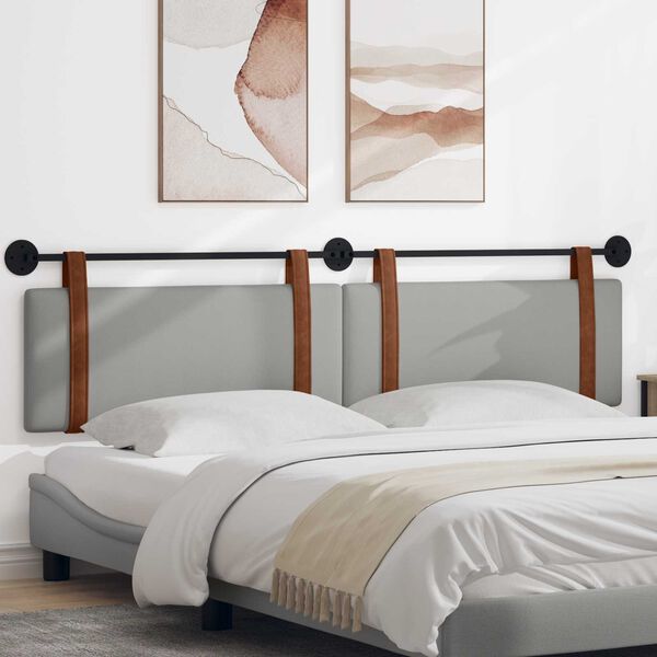 vidaXL Cap de pat suspendat Simplu Gri nori 210 x 55 x 5 cm PU antic