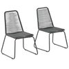 vidaXL Scaune de exterior, 2 buc., negru, poliratan