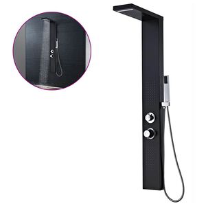vidaXL Sistem panel de duș din aluminiu, negru mat